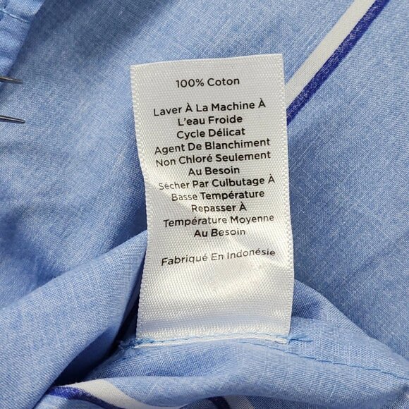 Talbots Top Womens S Blue Striped Classic Cotton Shirt Long Sleeve Button Up - Picture 7 of 7